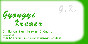 gyongyi kremer business card