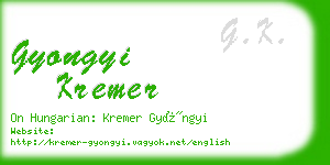 gyongyi kremer business card